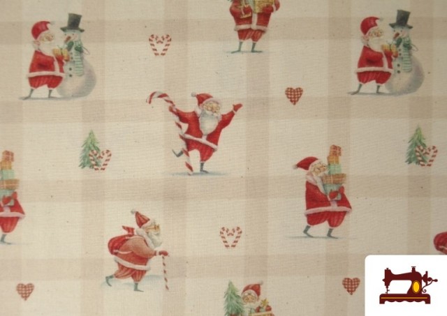 Vente de copy of Tissu en Coton Imprimé avec Boules de Noël Gris