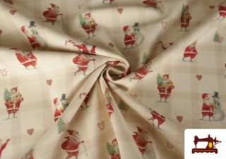 Vente en ligne de Tissu en Coton à Carreaux Père Noël de Noël