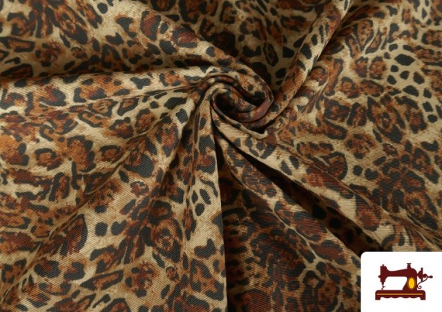 Tissu Loneta Imprimé Léopard Marron