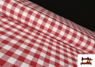 Tissu de Nappage à Carreaux Vichy Rouges 2cm