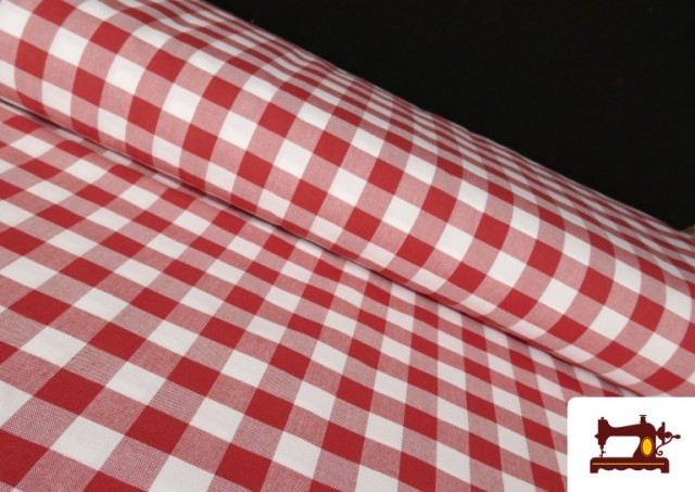 Tissu de Nappage à Carreaux Vichy Rouges 2cm