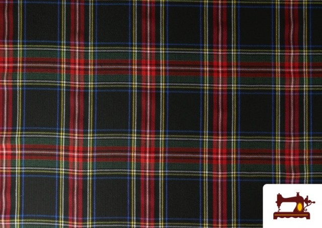 Acheter en ligne Tissu Viella Imprimé Carreaux Classiques Rouge et Noir