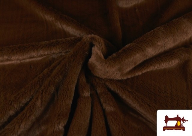 Tissu Poil Court Doux en Couleurs couleur Marrón oscuro