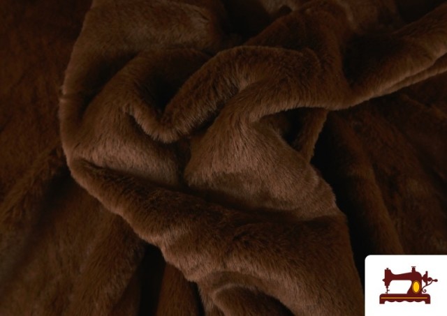 Tissu Poil Court Doux en Couleurs couleur Marrón oscuro