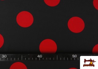 Acheter Tissu Flamenco avec Grands Pois Rouges couleur Noir Acheter Tissu Flamenco avec Grands Pois Rouges couleur Noir