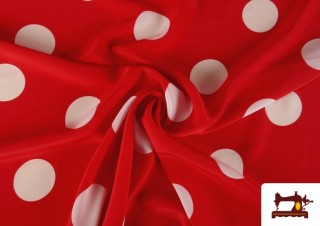 Vente de Tissu Noir Flamenco avec Grands Pois Blancs couleur Rouge Vente de Tissu Noir Flamenco avec Grands Pois Blancs couleur Rouge