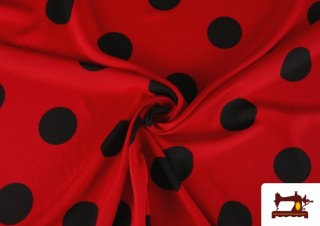 Acheter Tissu Rouge Flamenco avec Grands Pois Noirs Acheter Tissu Rouge Flamenco avec Grands Pois Noirs