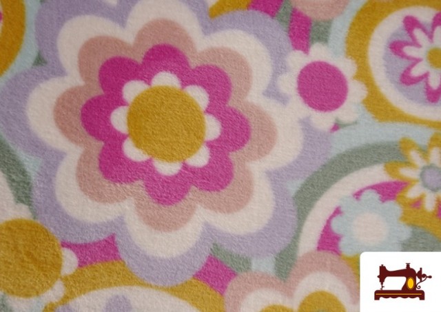 Vente de Tissu Polaire Coraline Doux à Fleurs