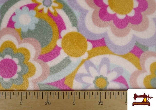 Acheter en ligne Tissu Polaire Coraline Doux à Fleurs