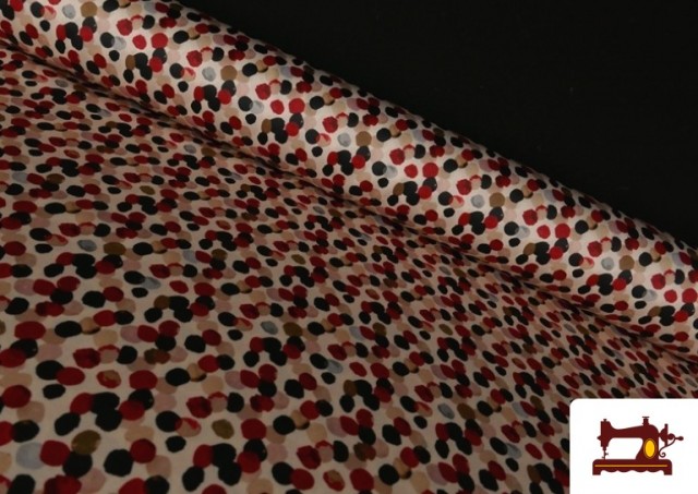 copy of Tissu Rouge à Pois Noirs couleur Rouge