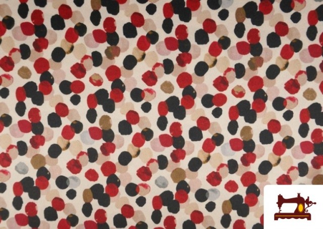 Vente de copy of Tissu Rouge à Pois Noirs couleur Rouge