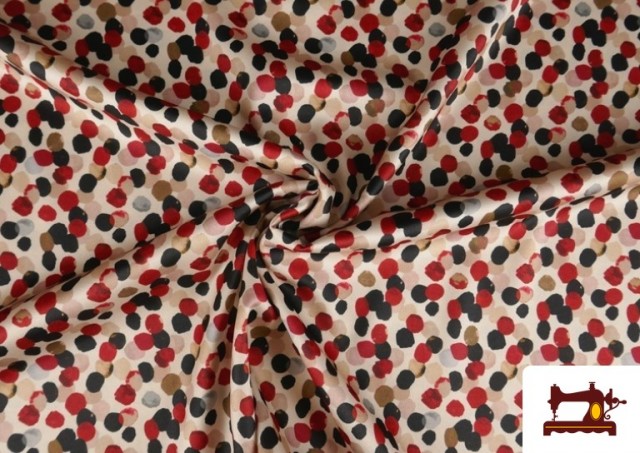 Vente en ligne de copy of Tissu Rouge à Pois Noirs couleur Rouge