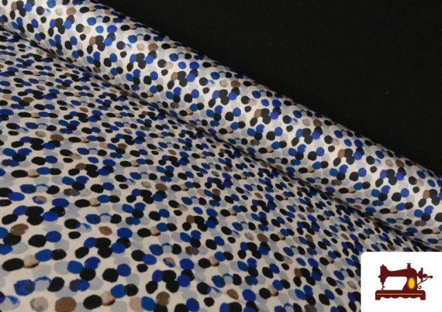copy of Tissu Rouge à Pois Noirs couleur Bleu