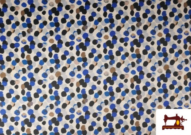 copy of Tissu Rouge à Pois Noirs couleur Bleu