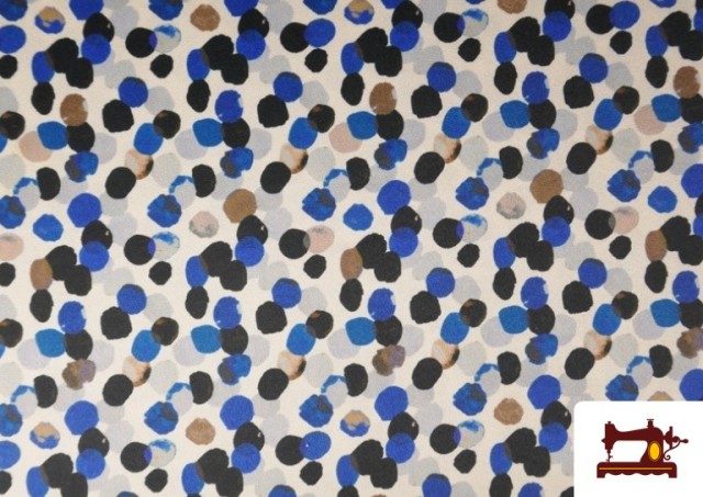 Acheter copy of Tissu Rouge à Pois Noirs couleur Bleu
