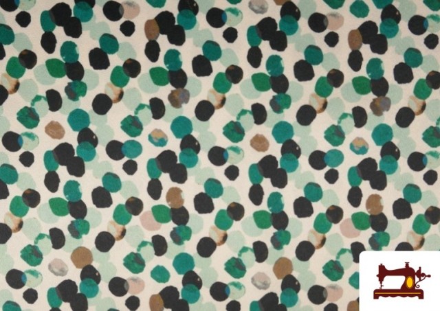 copy of Tissu Rouge à Pois Noirs couleur Vert