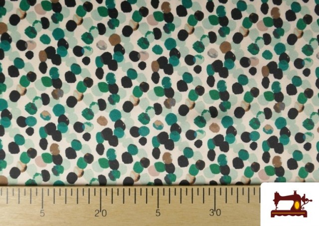 copy of Tissu Rouge à Pois Noirs couleur Vert