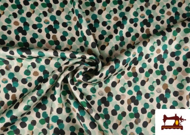 copy of Tissu Rouge à Pois Noirs couleur Vert