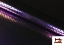 Acheter en ligne Tissu en Lycra Imitation Écailles de Poisson Holographiques couleur Violet