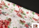 Tissu Panama Imperméable Fleur de Noël (Linge de Table)