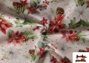 Vente en ligne de Tissu Panama Imperméable Fleur de Noël (Linge de Table)