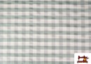 Acheter Tissu en Canvas Imprimé avec Carreaux Vichy de Couleurs Largeur 280 cm couleur Vert mer