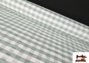 Vente de Tissu en Canvas Imprimé avec Carreaux Vichy de Couleurs Largeur 280 cm couleur Vert mer