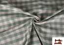 Vente en ligne de Tissu en Canvas Imprimé avec Carreaux Vichy de Couleurs Largeur 280 cm couleur Vert mer