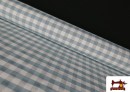 Tissu en Canvas Imprimé avec Carreaux Vichy de Couleurs Largeur 280 cm couleur Bleu