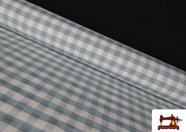 Tissu en Canvas Imprimé avec Carreaux Vichy de Couleurs Largeur 280 cm couleur Bleu