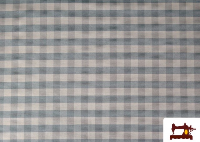 Tissu en Canvas Imprimé avec Carreaux Vichy de Couleurs Largeur 280 cm couleur Bleu
