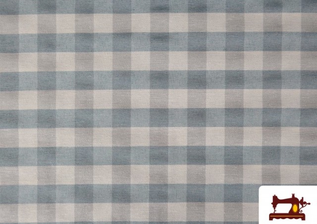 Acheter Tissu en Canvas Imprimé avec Carreaux Vichy de Couleurs Largeur 280 cm couleur Bleu