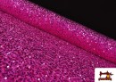 Tissu Jersey Velours Martelé avec Sequins couleur Fuchsia