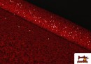 Acheter Tissu Jersey Velours Martelé avec Sequins couleur Rouge