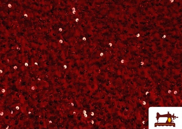 Acheter en ligne Tissu Jersey Velours Martelé avec Sequins couleur Rouge