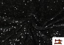 Tissu Jersey Velours Martelé avec Sequins couleur Noir