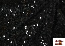 Acheter Tissu Jersey Velours Martelé avec Sequins couleur Noir