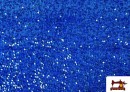 Acheter en ligne Tissu Jersey Velours Martelé avec Sequins couleur Gros bleu