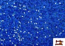 Vente en ligne de Tissu Jersey Velours Martelé avec Sequins couleur Gros bleu