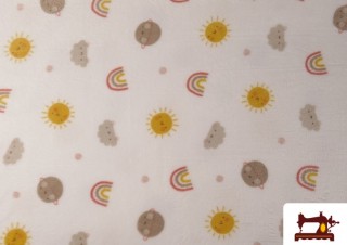 Tissu Coraline Polaire Douce Arc-en-ciel