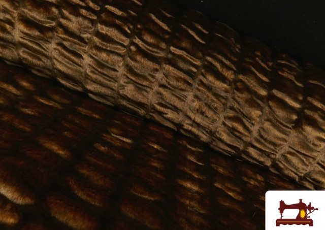 Tissu Poil Mouton Finition Cloqué couleur Brun