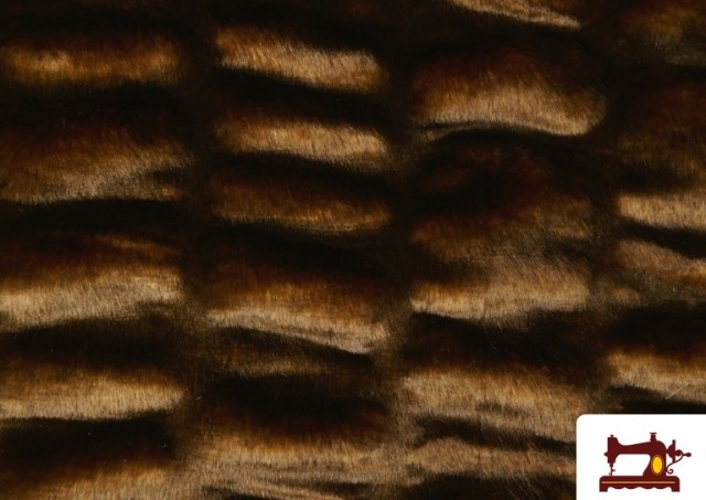 Vente de Tissu Poil Mouton Finition Cloqué couleur Brun