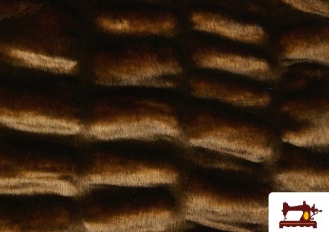 Acheter en ligne Tissu Poil Mouton Finition Cloqué couleur Brun