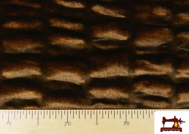 Vente en ligne de Tissu Poil Mouton Finition Cloqué couleur Brun