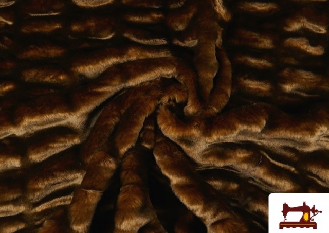Tissu Poil Mouton Finition Cloqué couleur Brun