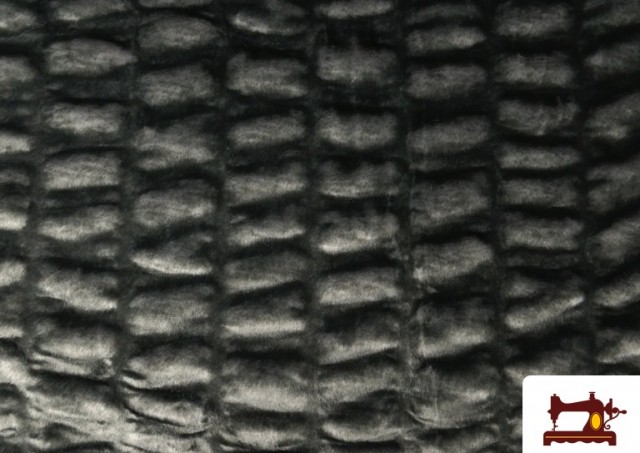 Vente de Tissu Poil Mouton Finition Cloqué couleur Gris