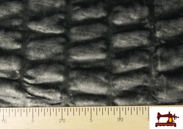 Vente en ligne de Tissu Poil Mouton Finition Cloqué couleur Gris