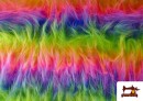 Acheter Tissu Fausse Fourrure Longue Fantaisie Arc-en-ciel