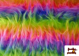 Acheter Tissu Fausse Fourrure Longue Fantaisie Arc-en-ciel