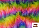 Vente en ligne de Tissu Fausse Fourrure Longue Fantaisie Arc-en-ciel
